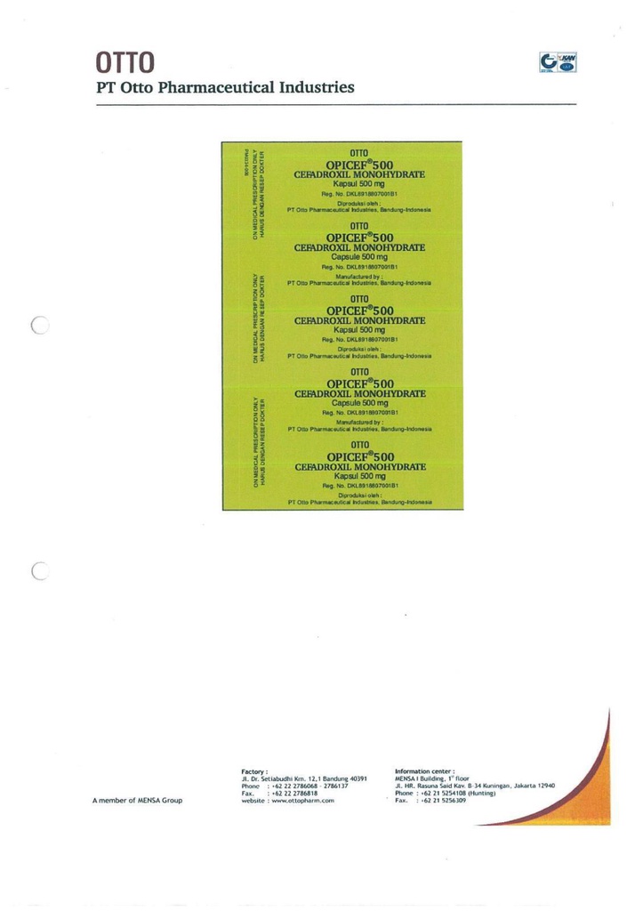 Описеф 500мг №50 бүрхүүлтэй шахмал Монфа трейд